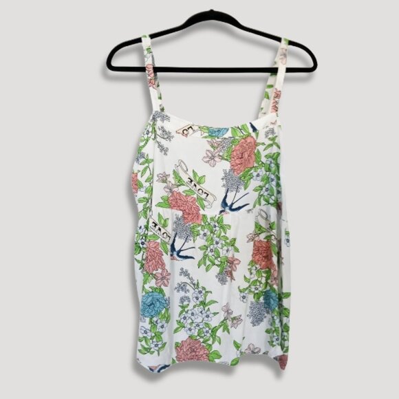 Torrid Babydoll Halter Tank Top Square Neck Challis Floral Print Multicolor- 2X - Picture 3 of 10